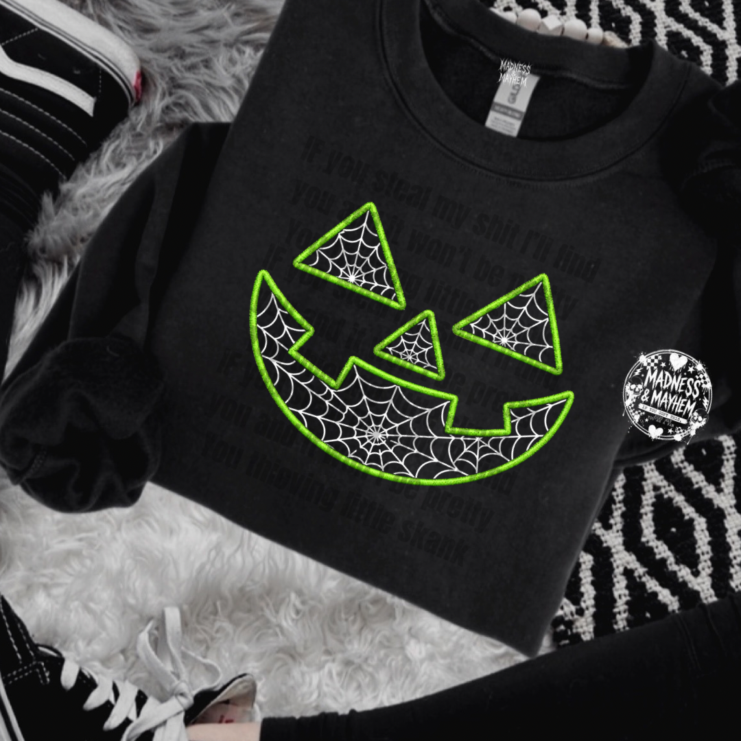 Green jack o lantern sweatshirt