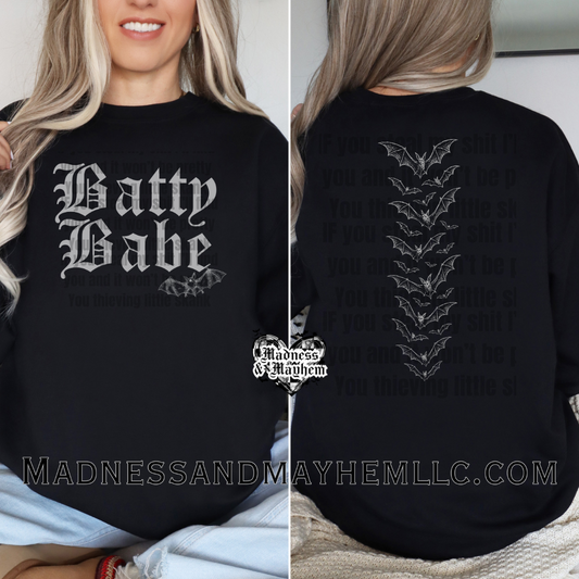 Batty Babe Front/Back sweatshirt