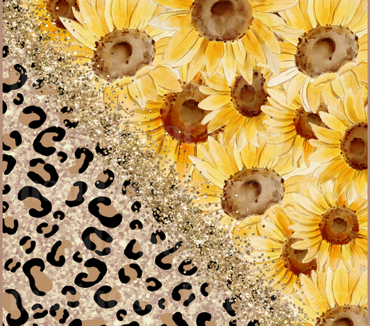 Leopard Sunflower 20z Tumbler Wrap (sublimation transfer)