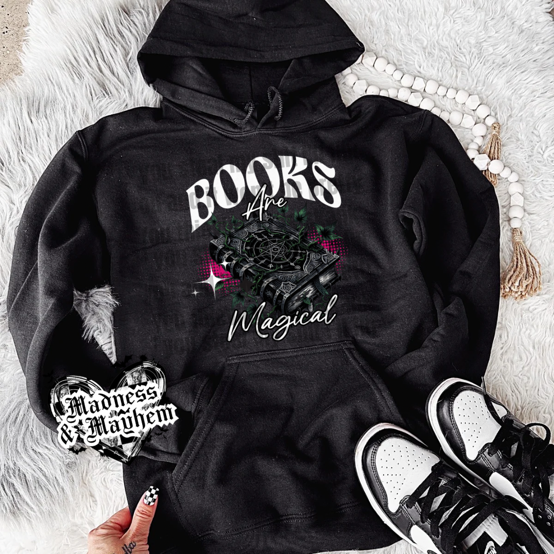 Books are magical hoodie (finished product)