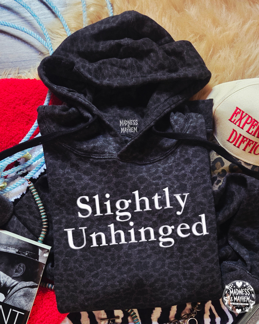 Slightly unhinged embroidered leopard Hoodie