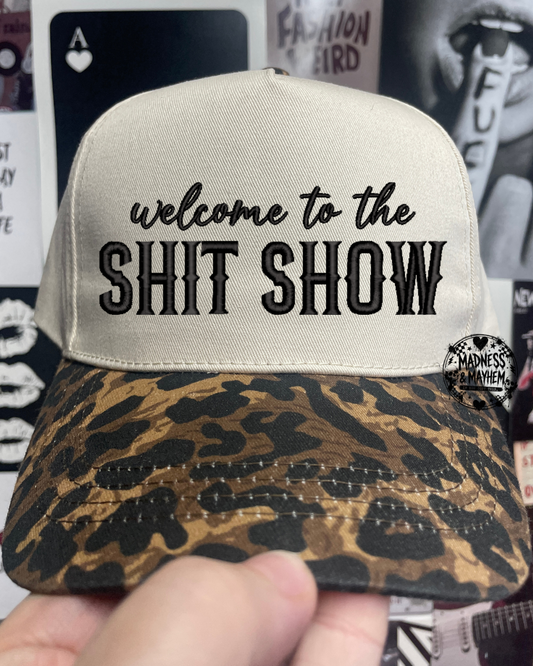 Leopard shit show embroidered hat