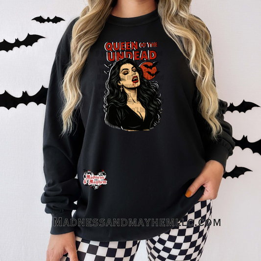 Queen of the undead long sleeve tee
