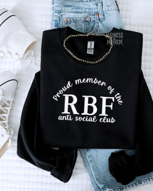 RBF anti social club embroidered sweatshirt