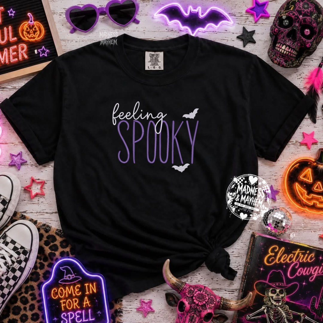 Feeling spooky embroidered tshirt