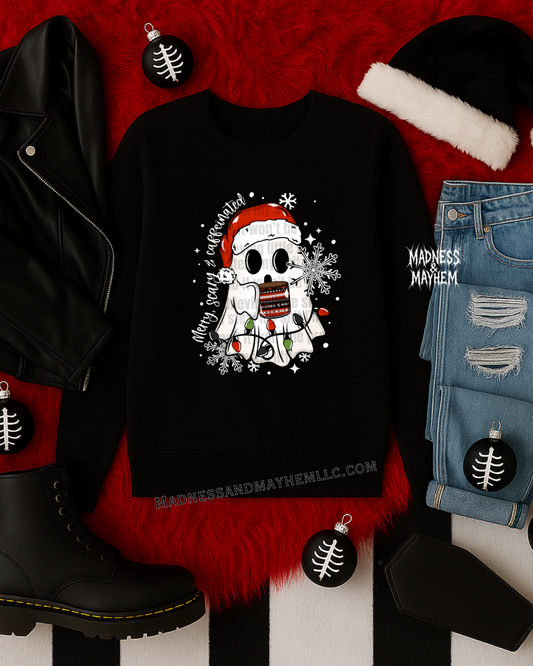 Merry scary & caffienated sweatshirt