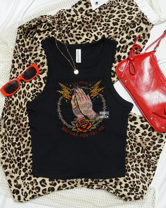 try jesus cropped tank