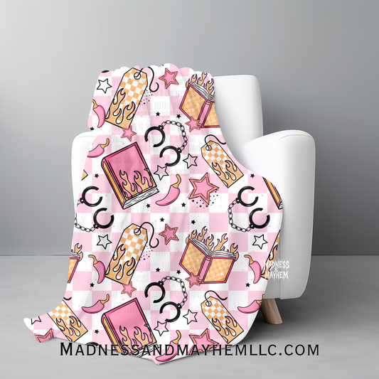 Pink spicy books blanket