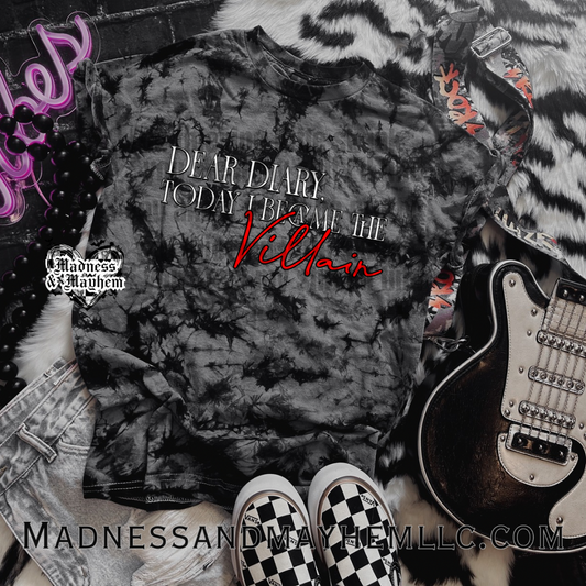 Dear Diary BLACK tie dye Shirt