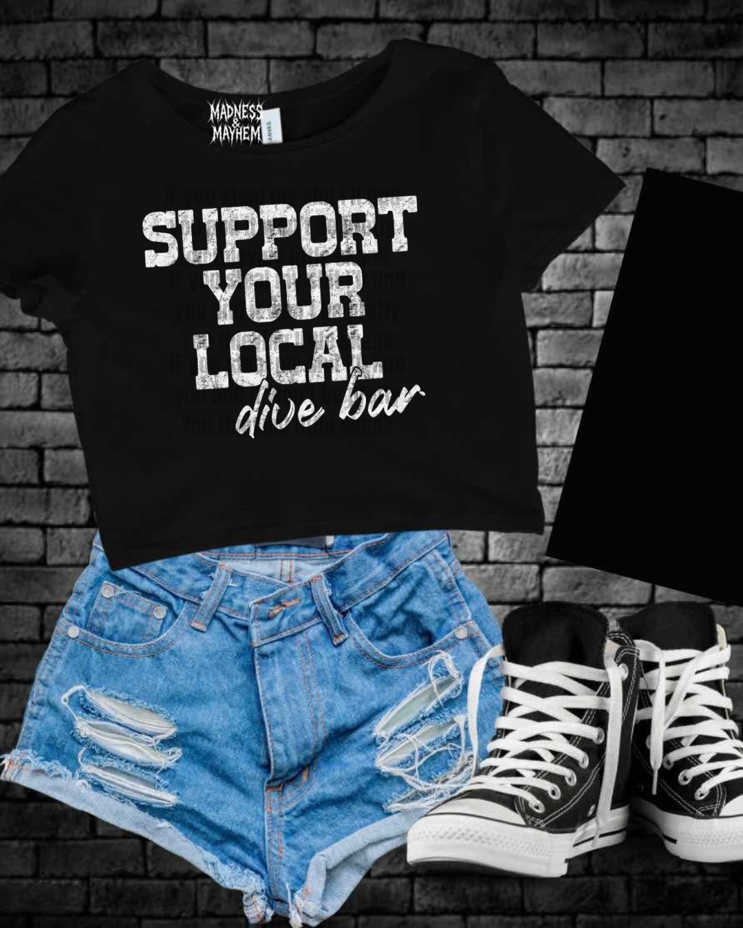 Support your local dive bar Cropped Tee