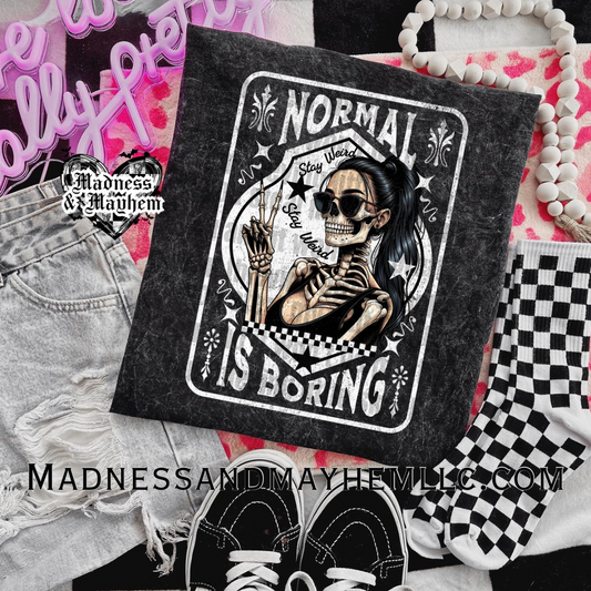 Normal is boring mineral wash tee