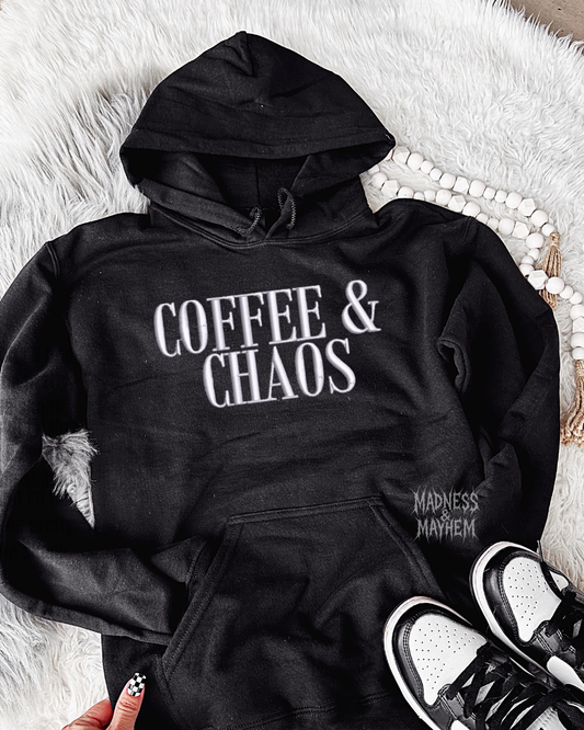 Coffee & chaos Embroidered Hoodie