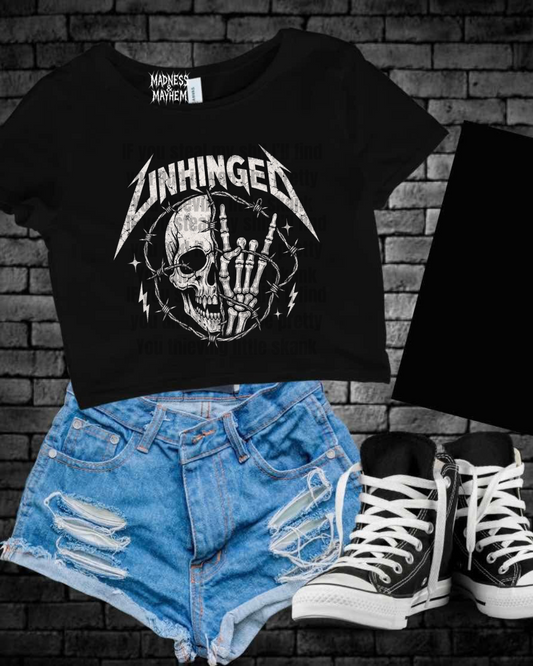 Unhinged skull Cropped Tee