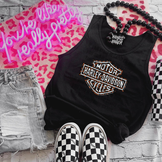 Leopard Harley unisex tank