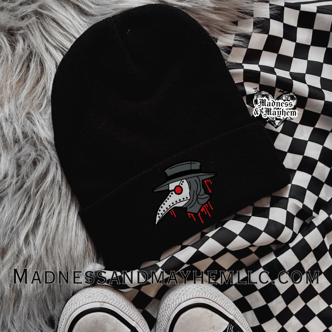 Plague doctor embroidered beanie