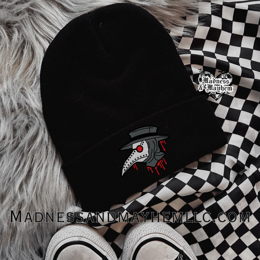 Plague doctor embroidered beanie