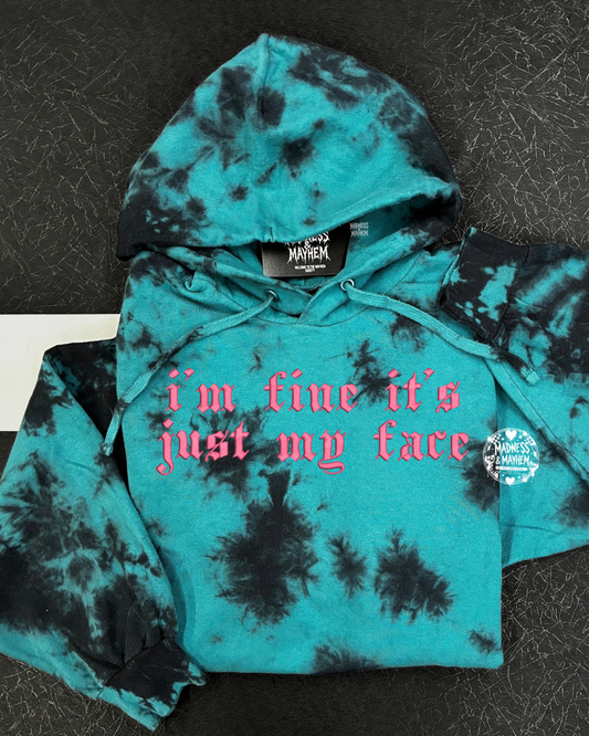 Teal I’m fine embroidered Hoodie