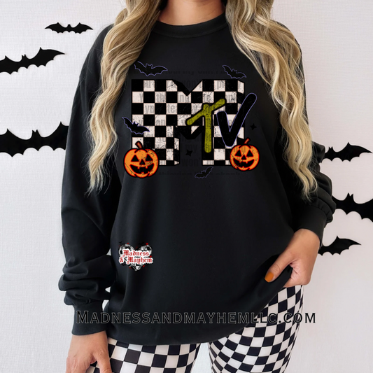 Spooky TV Halloween long sleeve tee