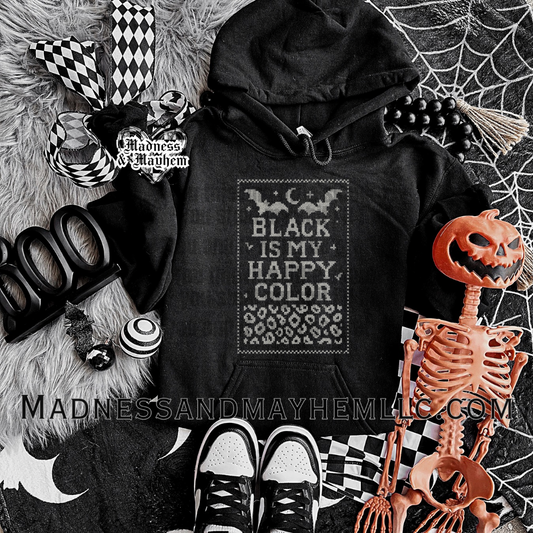 Black is my happy color rebel hoodie