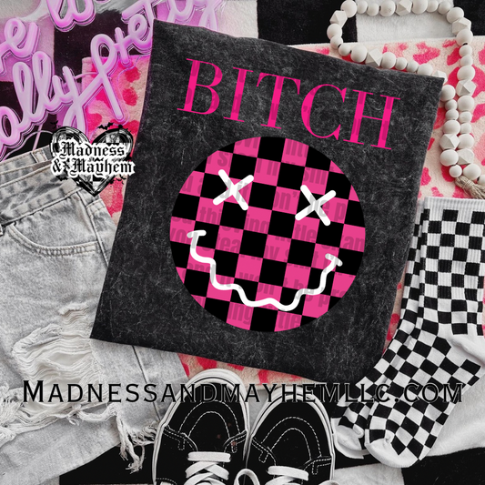 Pink bitch mineral wash tee