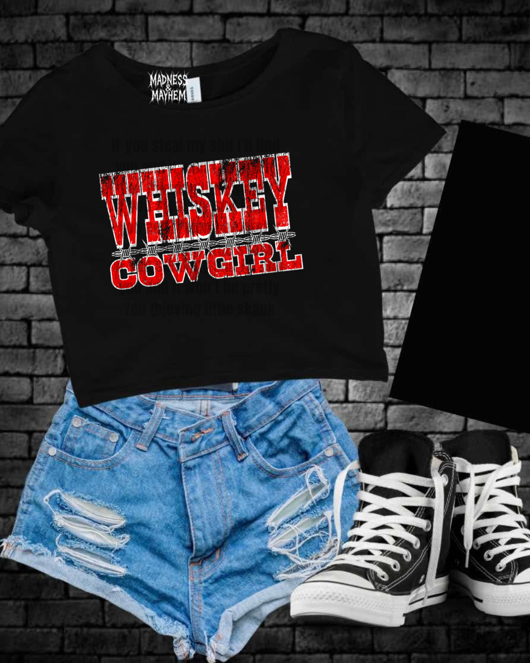 Whiskey cowgirl Cropped Tee