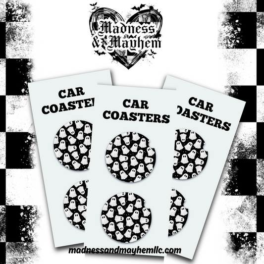 Lace ghost Halloween Car Coasters