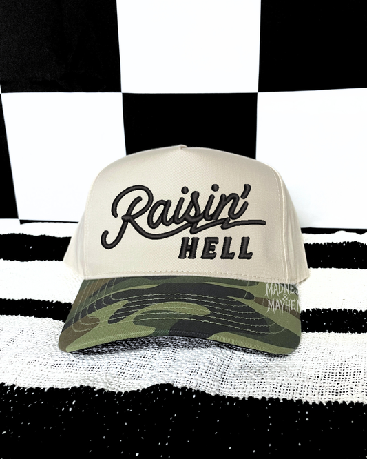 Camo raisin hell embroidered Hat