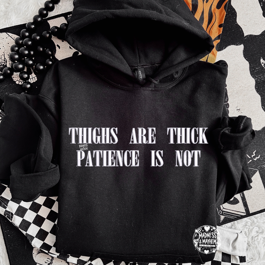 Thighs are thick Embroidered Hoodie