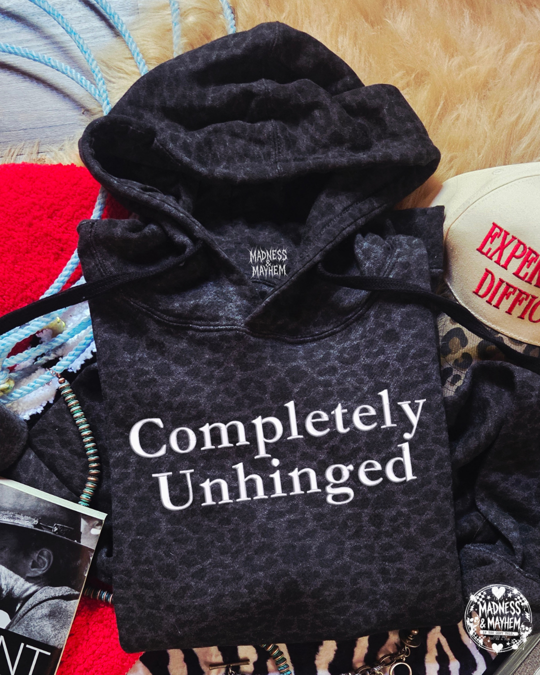 Completely unhinged embroidered leopard Hoodie