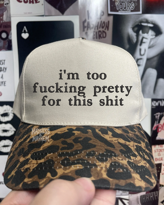 Too fucking pretty Leopard embroidered hat
