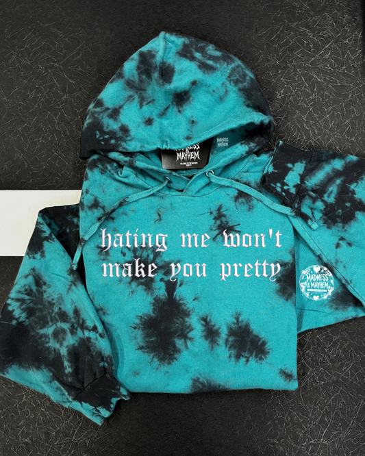 Teal hating me embroidered Hoodie