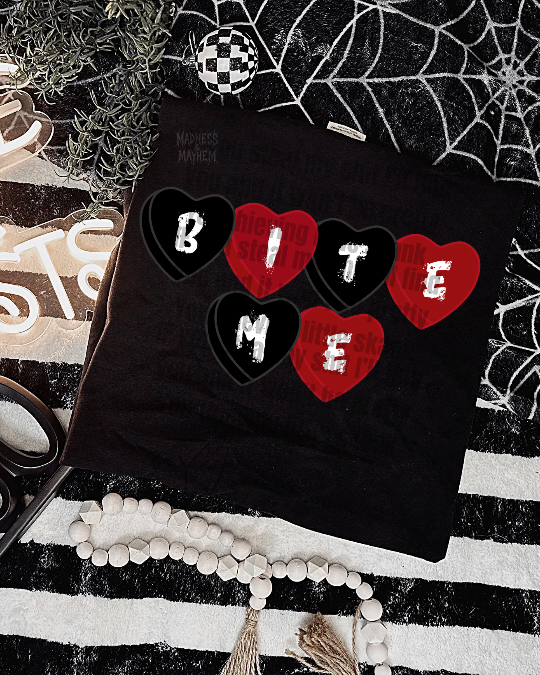 Bite me candy hearts shirt