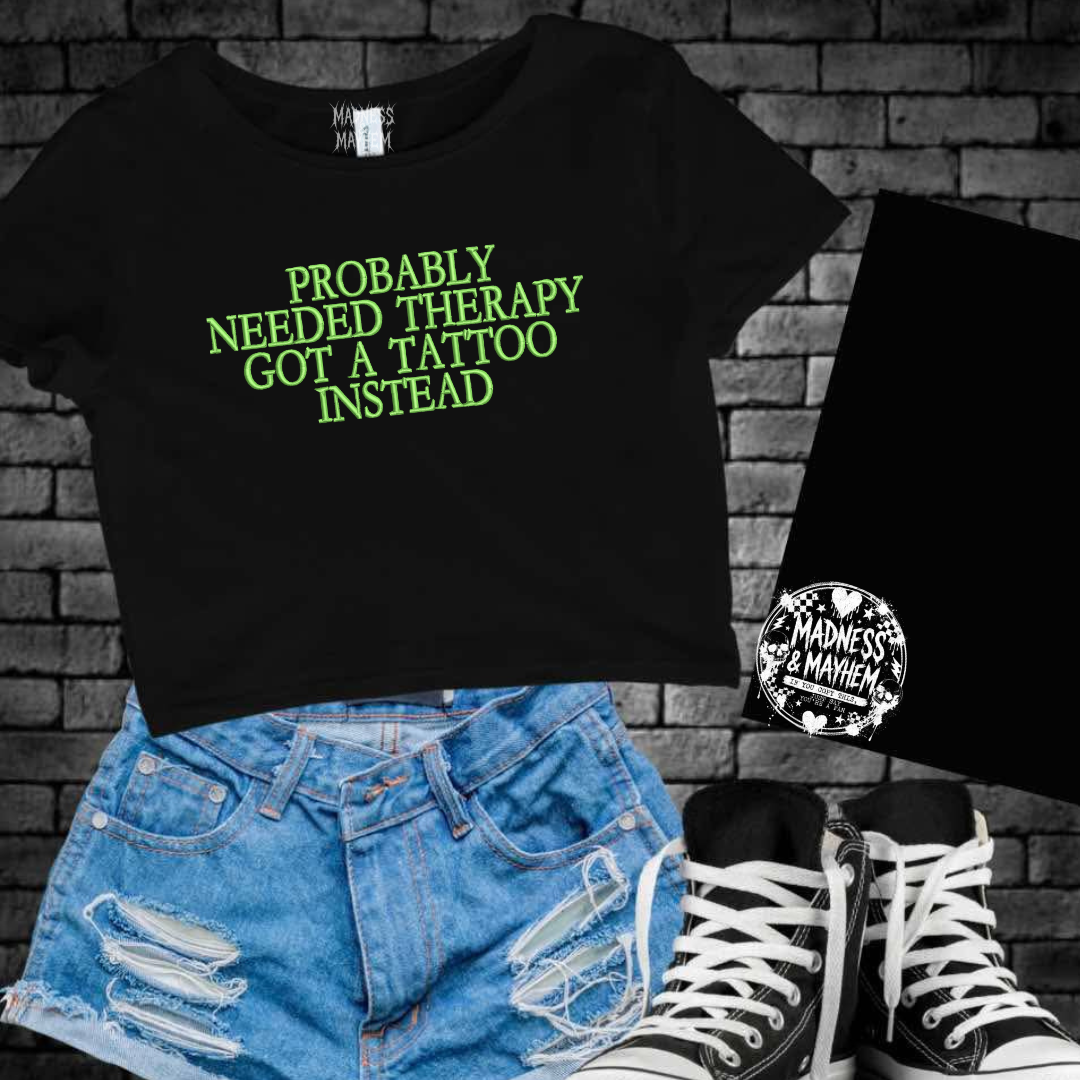 tattoo therapy embroidered cropped tee