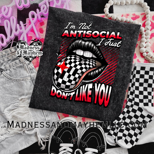 I dont like you antisocial mineral wash tee
