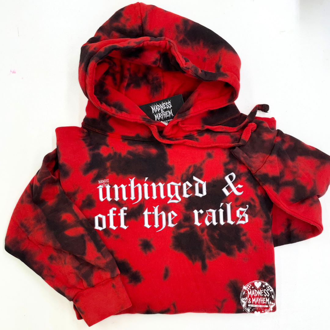 Red off the rails embroidered Hoodie