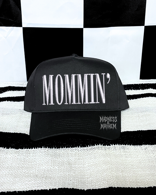 Mommin embroidered Black Hat