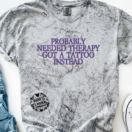 tattoo therapy embroidered color blast tshirt