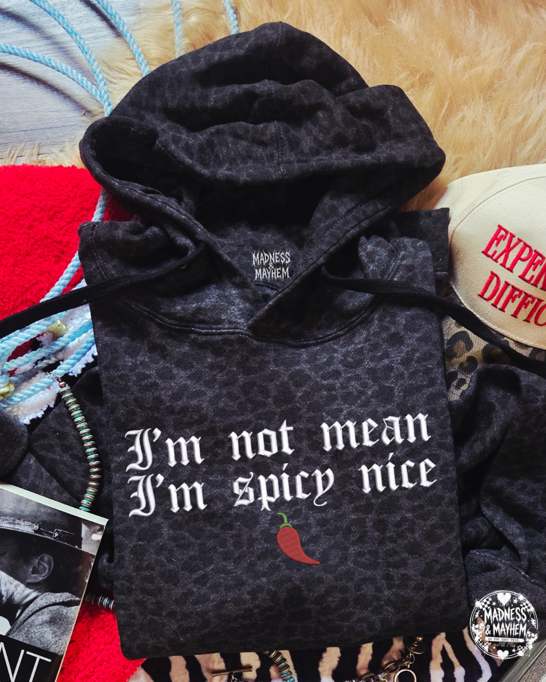 Spicy nice embroidered leopard Hoodie