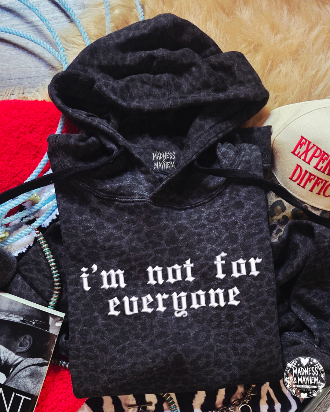 I’m not for everyone embroidered leopard Hoodie
