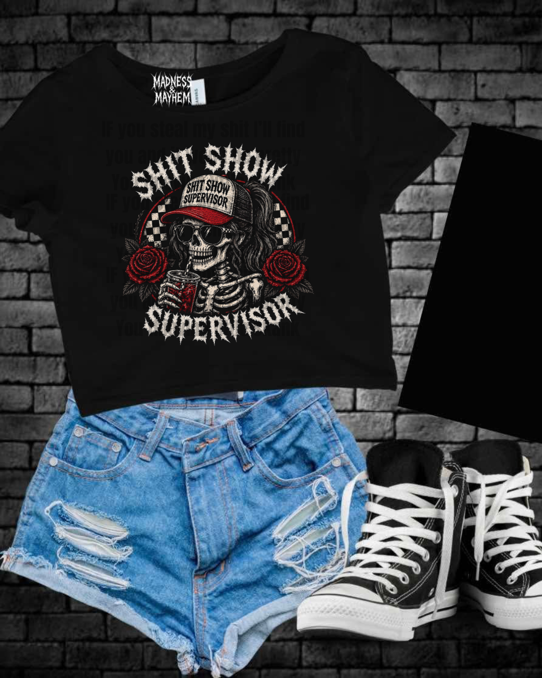 Shit show supervisor Cropped Tee