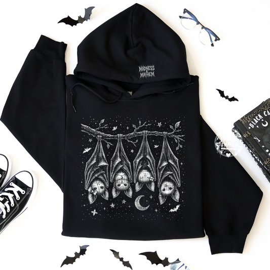 Hanging bats hoodie