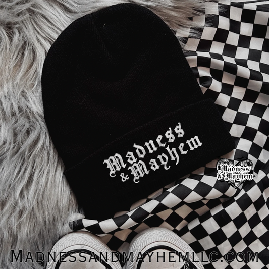 Madness & Mayhem embroidered beanie