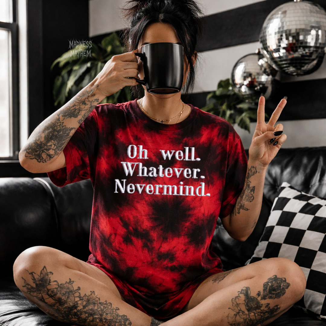 Oh well embroidered tie dye T-shirt