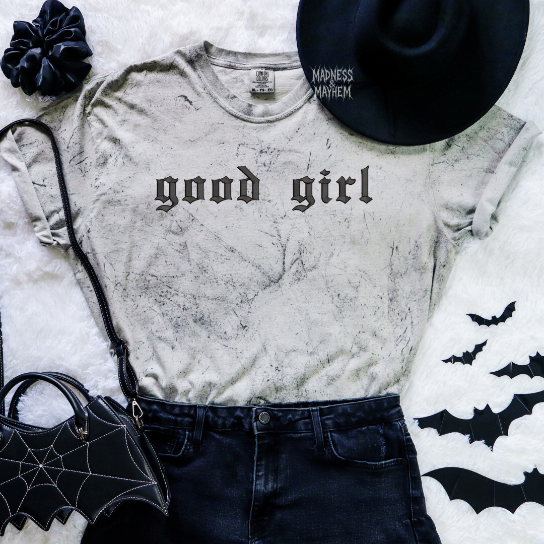 Good girl embroidered color blast tshirt