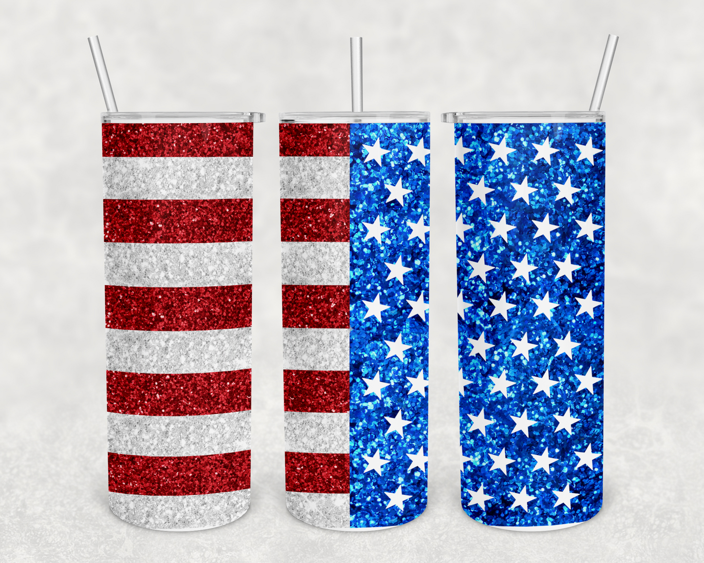 faux glitter flag 20z Tumbler Wrap (sublimation transfer)