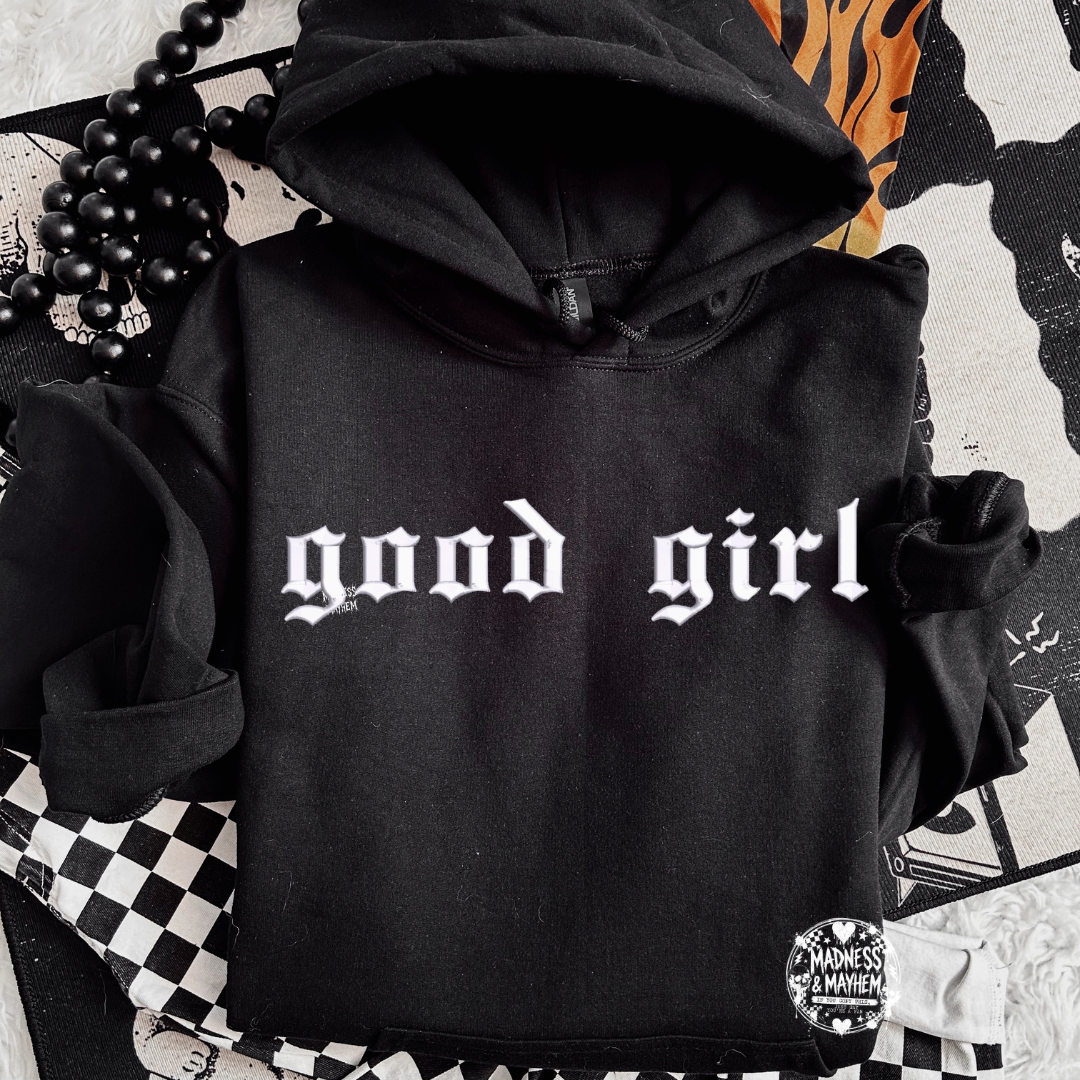 good girl Embroidered Hoodie