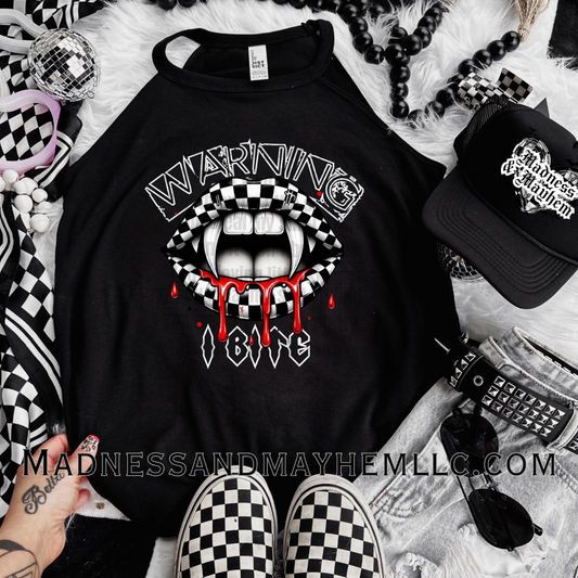 Warning I bite Rockstar Tank