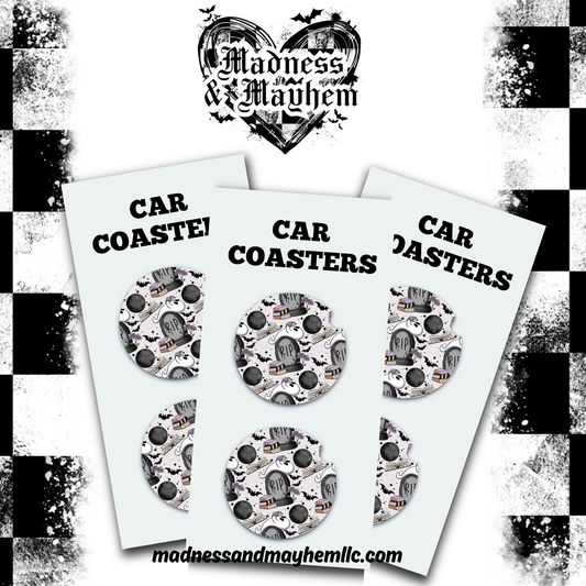Unfinished business Halloween Car Coasters