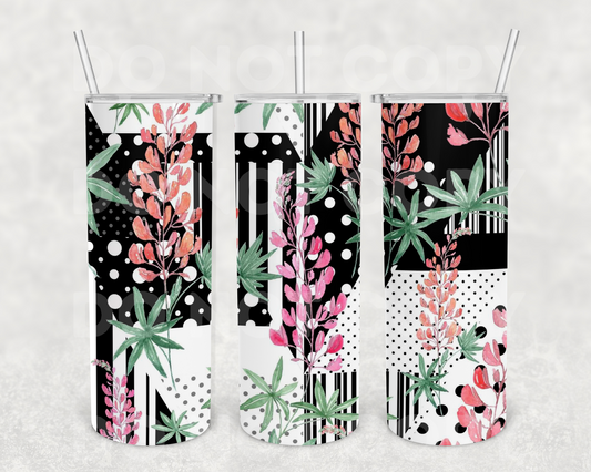 Geo Floral 20z Tumbler Wrap (sublimation transfer)