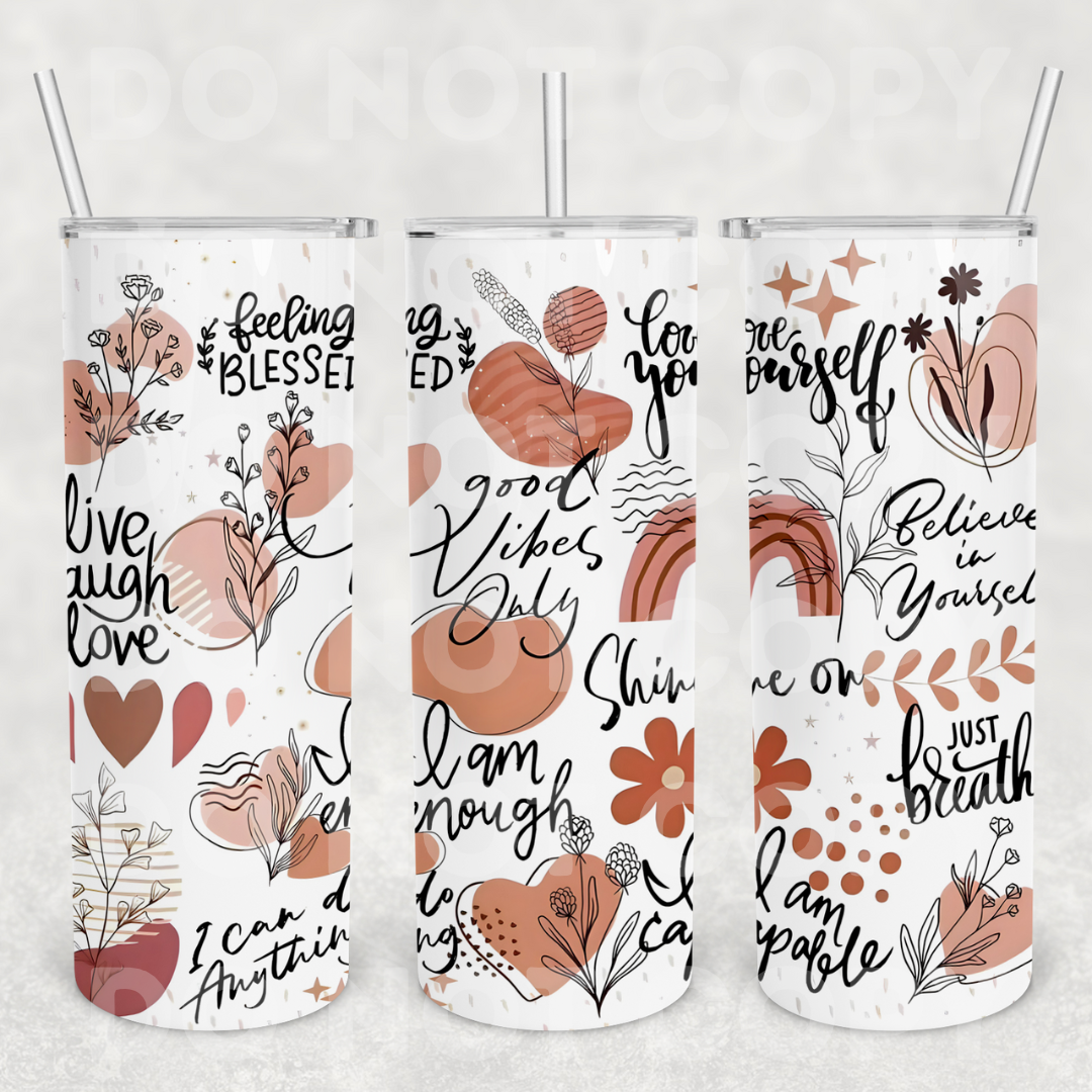 Good Vibes Affirmations 20z Tumbler Wrap (sublimation transfer)